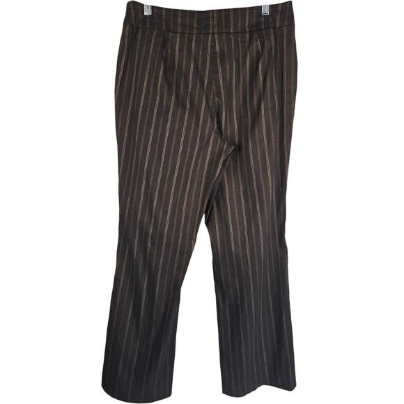 Faconnable Linen Blend Shades of Brown Work Casual Women's Pants 8 - Picture 2 of 3